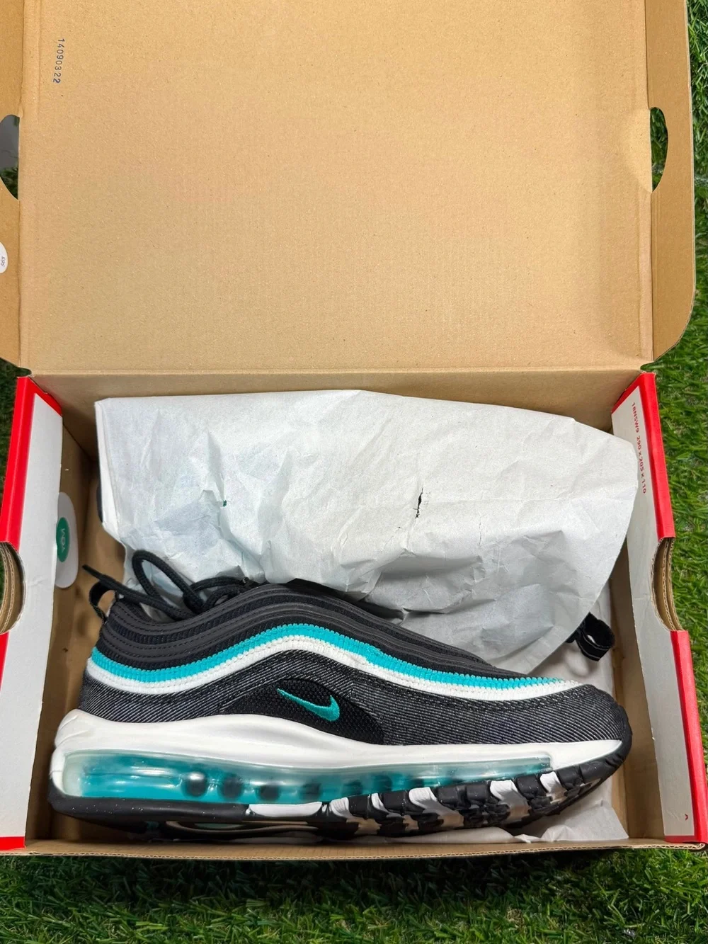 Nike Air Max 97 SE XXXV Sport Turbo Black Denim Teal Sneakers